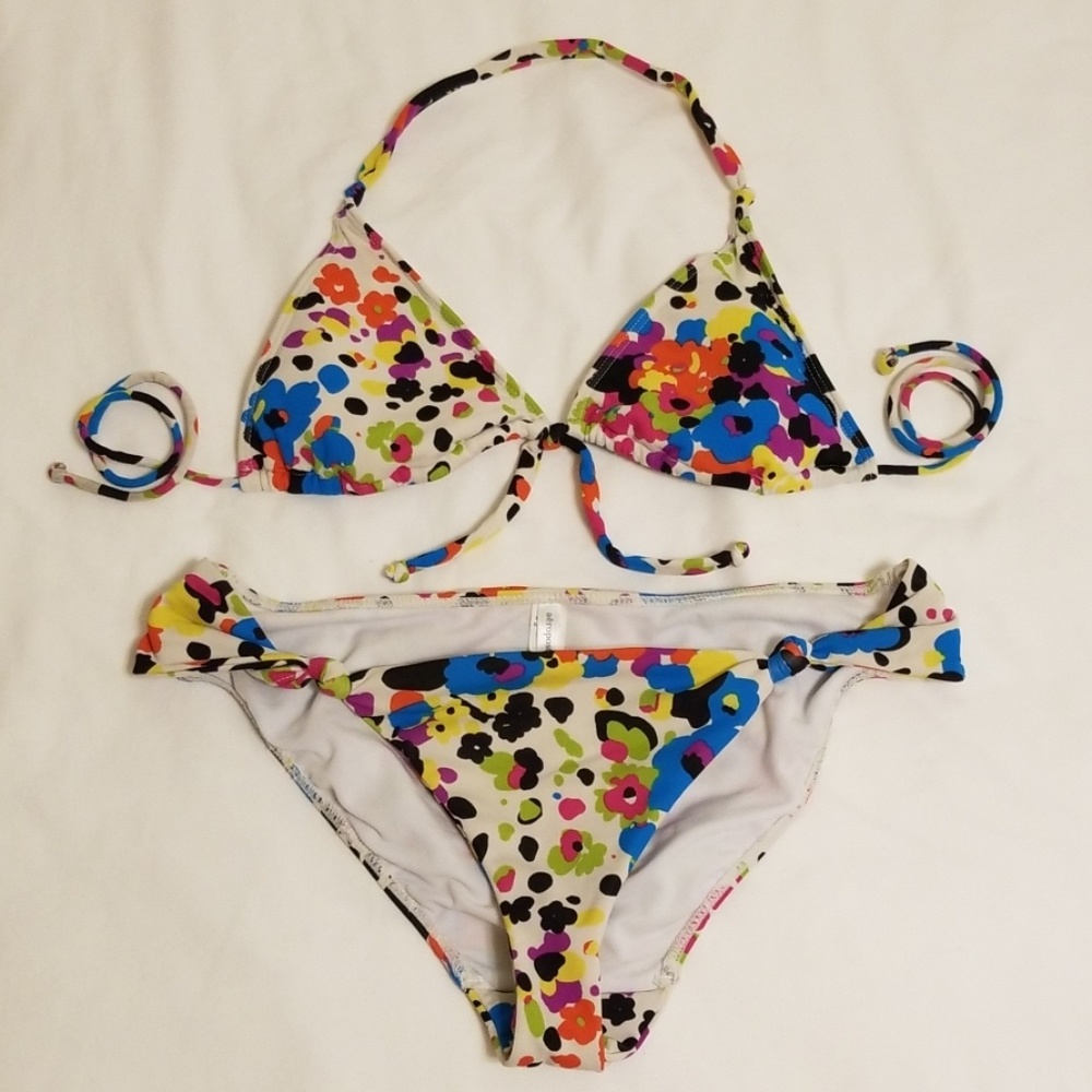 Aeropostale white floral 2 piece bikini swimsuit